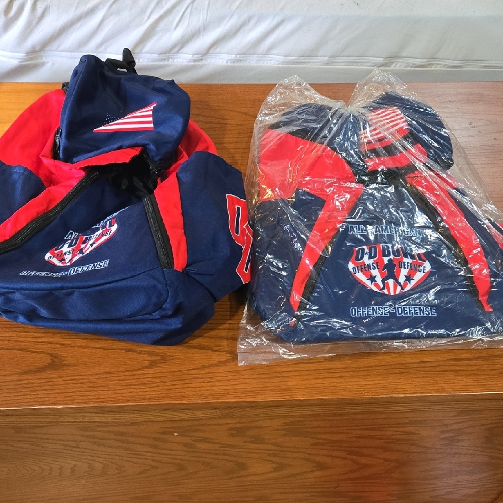 Red and Blue Athletic Backpack Set